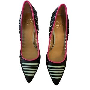 GX by Gwen Stefani Black/Pink/Aqua 4" Heels Adorable NWOT  7.5​
